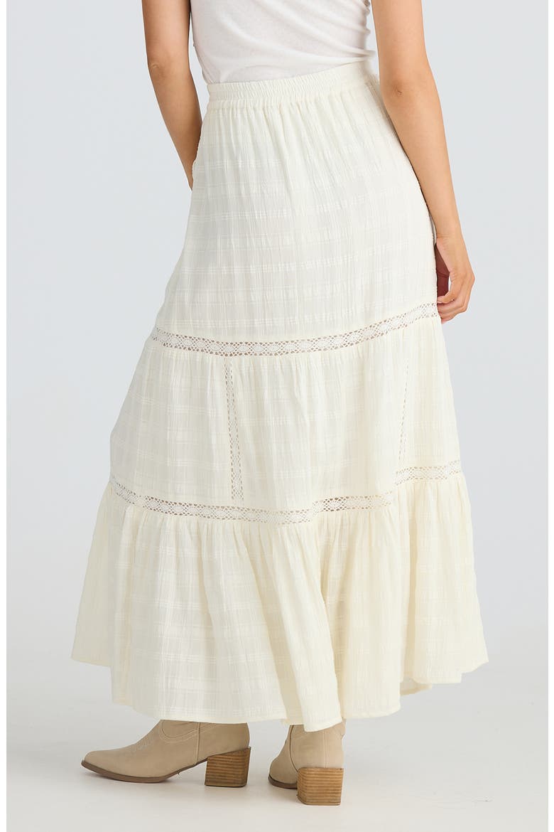 Aurora Tiered Maxi Skirt, Alternate, color, OFF WHITE