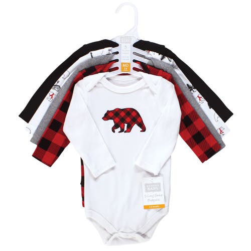 Hudson Baby Soft Cotton Long-sleeve Infant Bodysuit Bundle In Multi