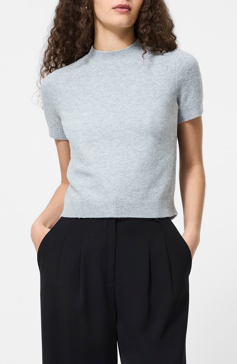 French Connection Vhari Short Sleeve Crop Sweater, Main, color, Light Grey
