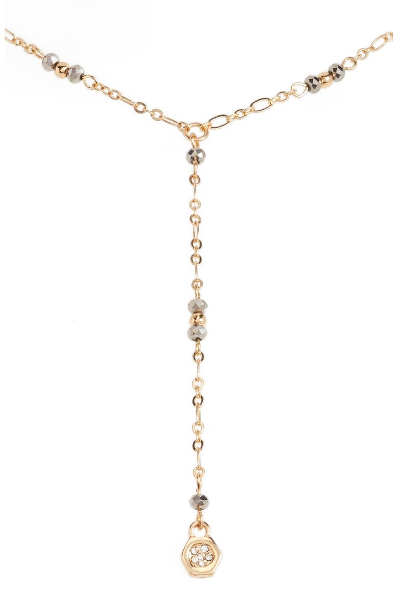 Charm Lariat Necklace, Main, color, GOLD