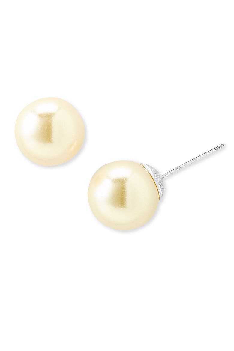 9mm Faux Pearl Stud Earrings, Main, color, PEARL CULT