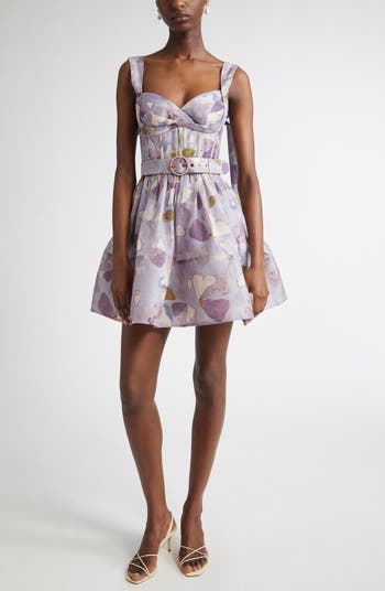【Zimmermann】Dawning linen and silk miniskirt Zimmermann Dawning Belted Linen & Silk Bustier Minidress