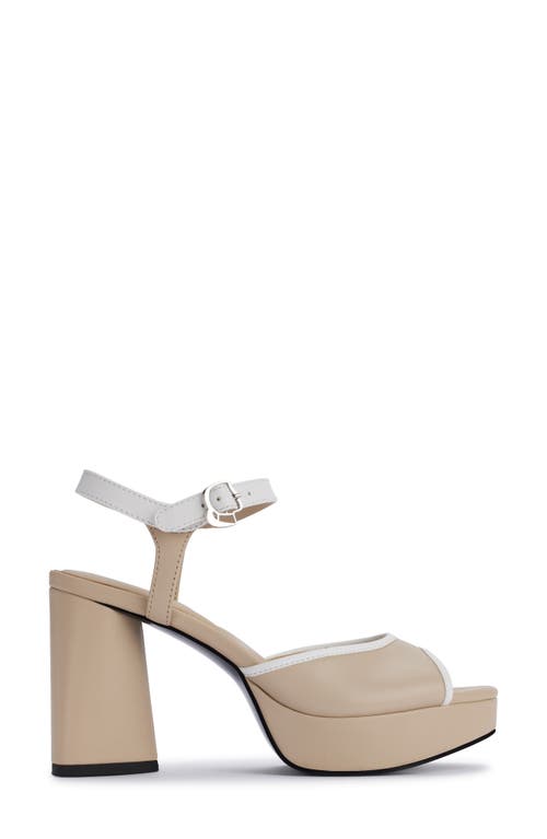 Karl Lagerfeld Hallet Platform Sandal In Nude/white