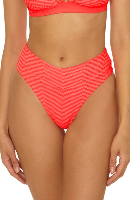 Becca Connect High Waist Bikini Bottoms In Red
