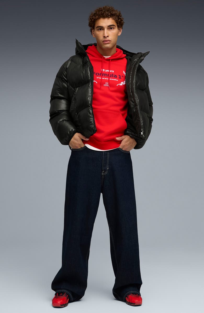 PUMA Formula 1<sup>®</sup> Essential Logo Graphic Hoodie, Alternate, color, Pop Red