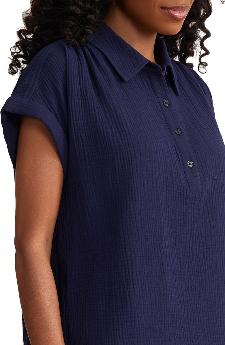 Jones New York Gauze Top, Alternate, color, Pacific Navy