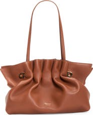 FERRAGAMO Soft Medium Leather Shoulder Bag