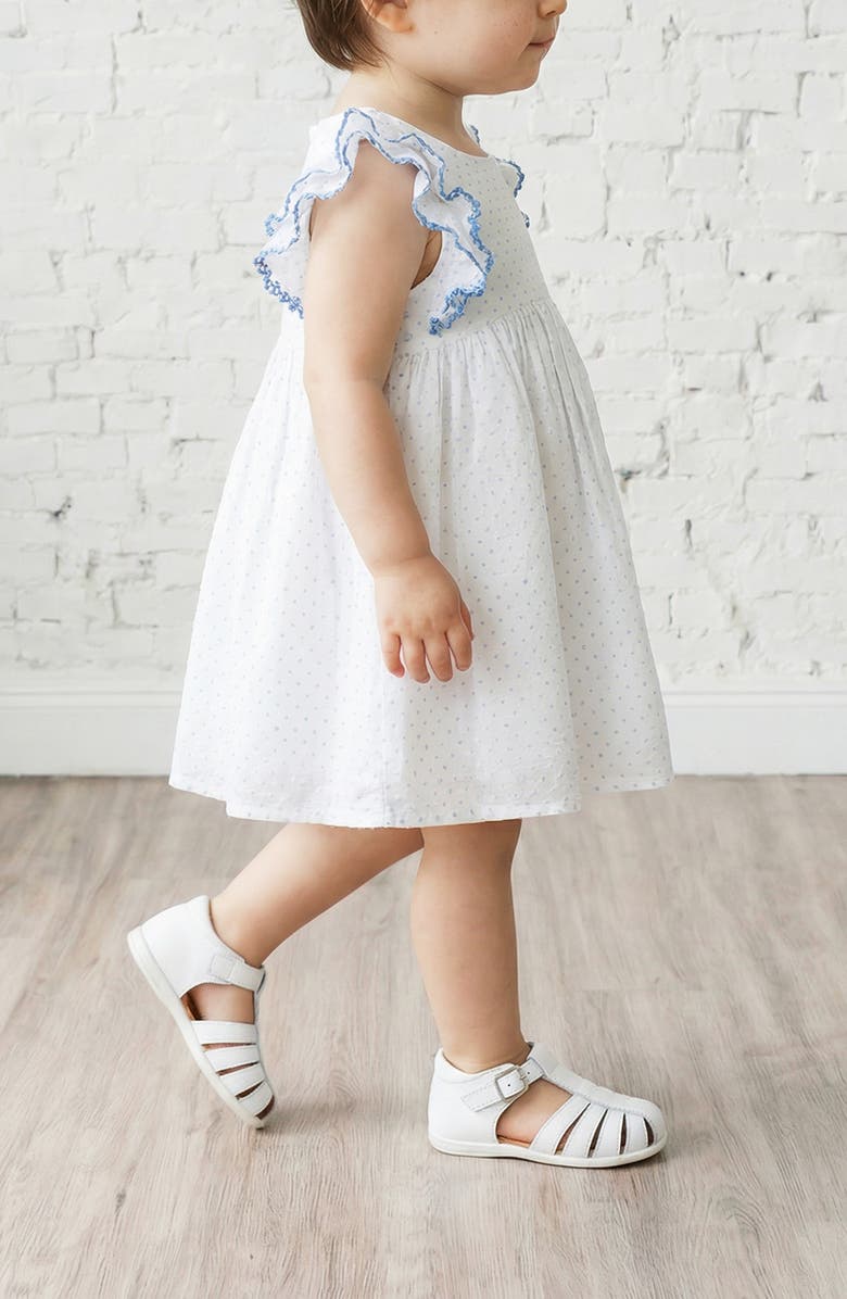 Pippa & Julie Dot Ruffle Sleeve Dress & Bloomers Set, Alternate, color, White