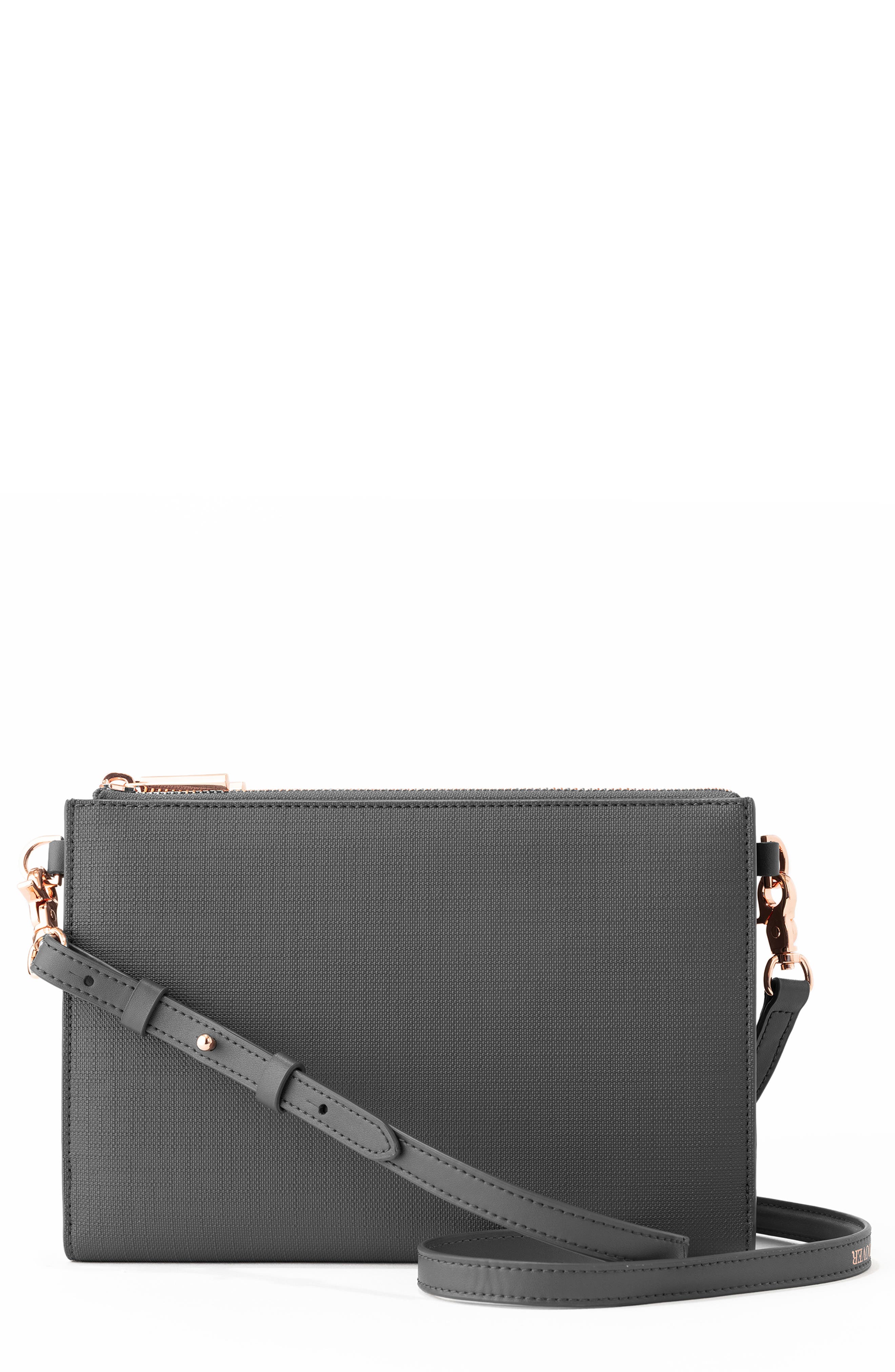 Essentials Coated Canvas Clutch/Wallet, Main, color, GRAPHITE
