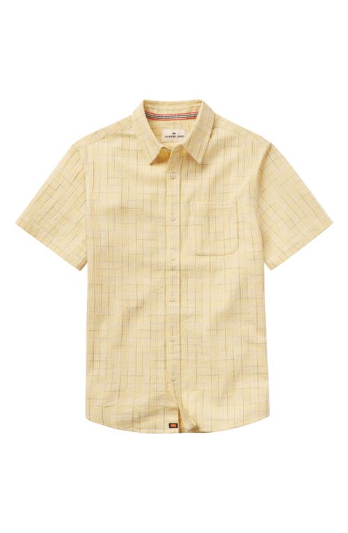 The Normal Brand Freshwater Short Sleeve Button-up Shirt In Sunglow Dobby