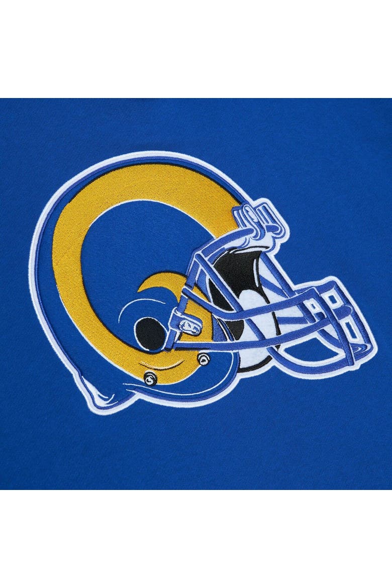 Men's Mitchell & Ness Royal Los Angeles Rams Postgame Short Sleeve Hoodie, Alternate, color, Royal