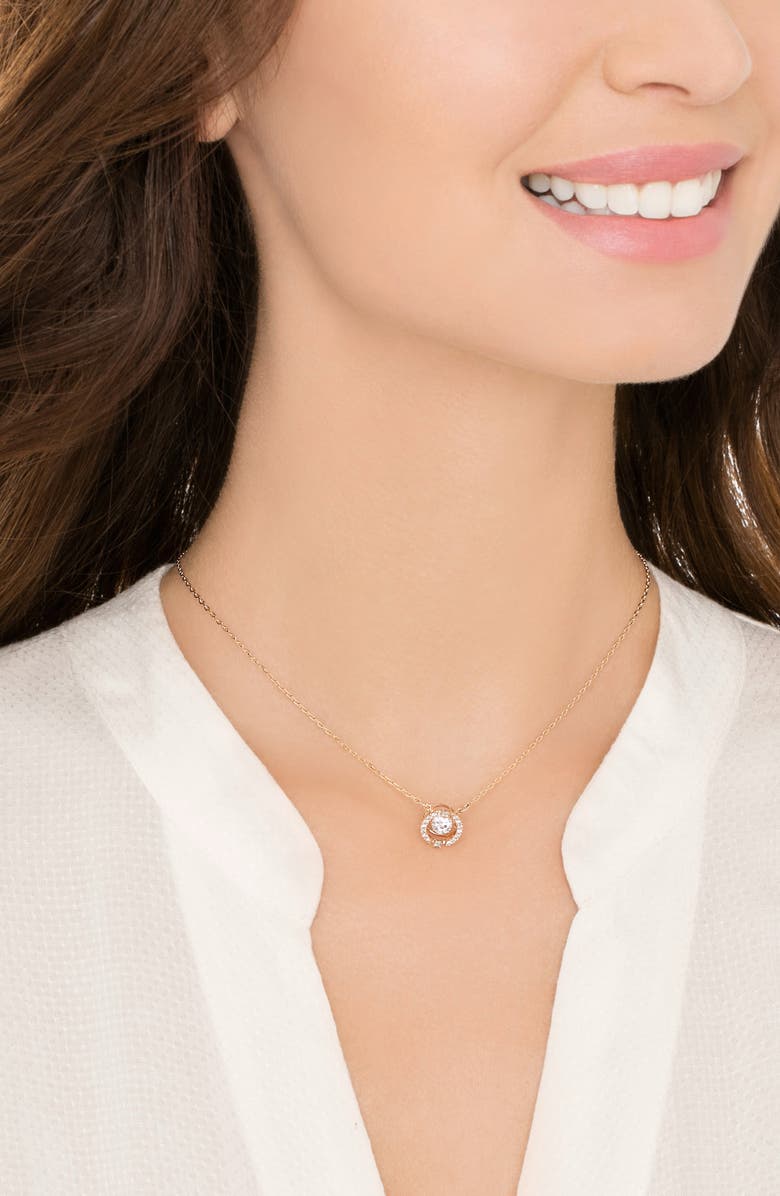 Swarovski Una Crystal Pendant Necklace, Alternate, color, Crystal