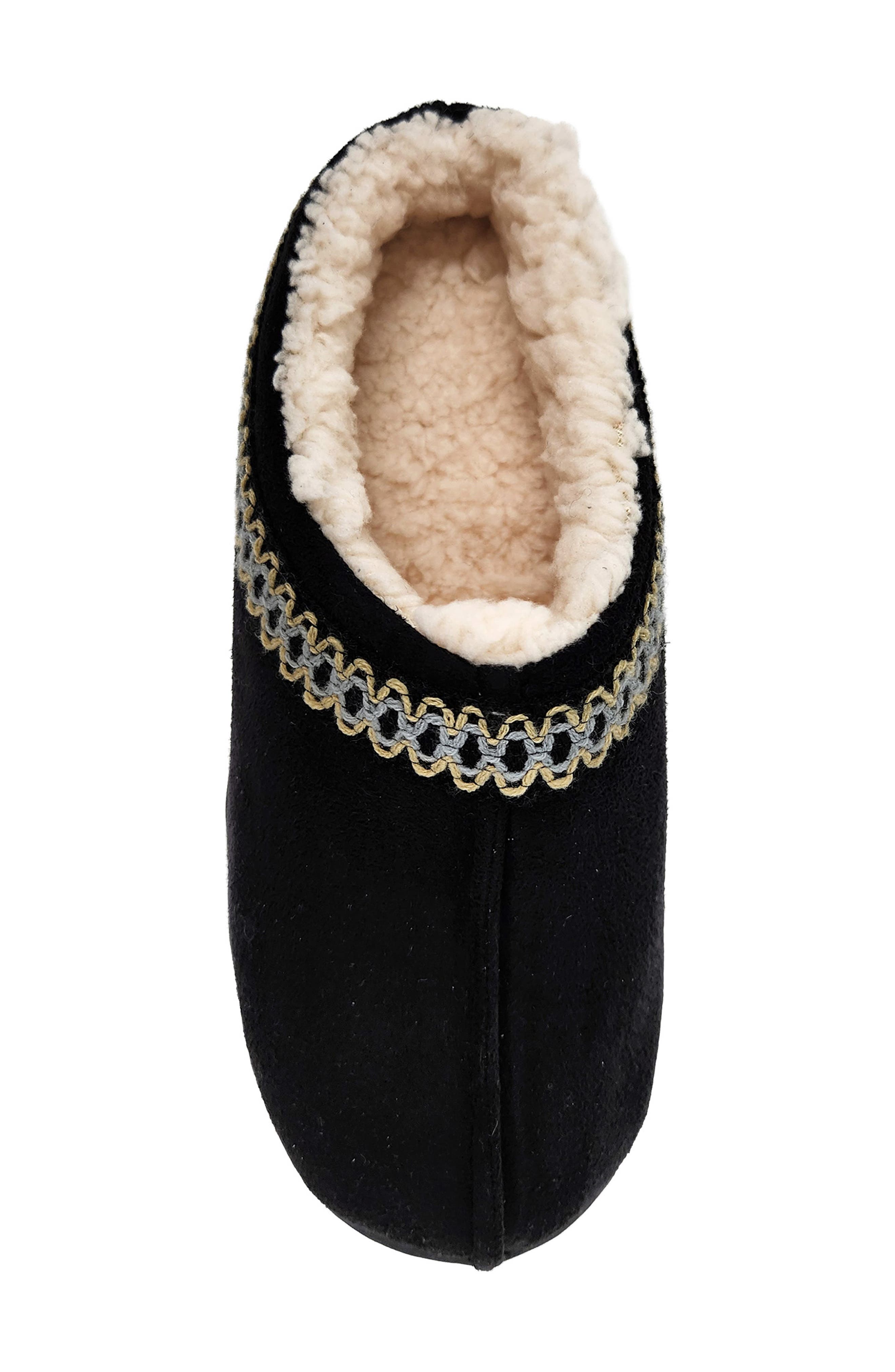 GAAHUU Tape Faux Shearling Lined Slipper, Alternate, color, Black