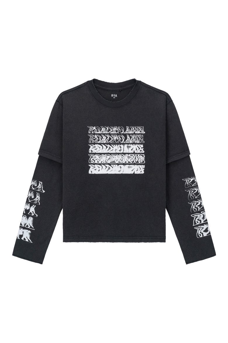 Kids' Sean Layered Graphic T-Shirt, Main, color, BLACK SMOKEY