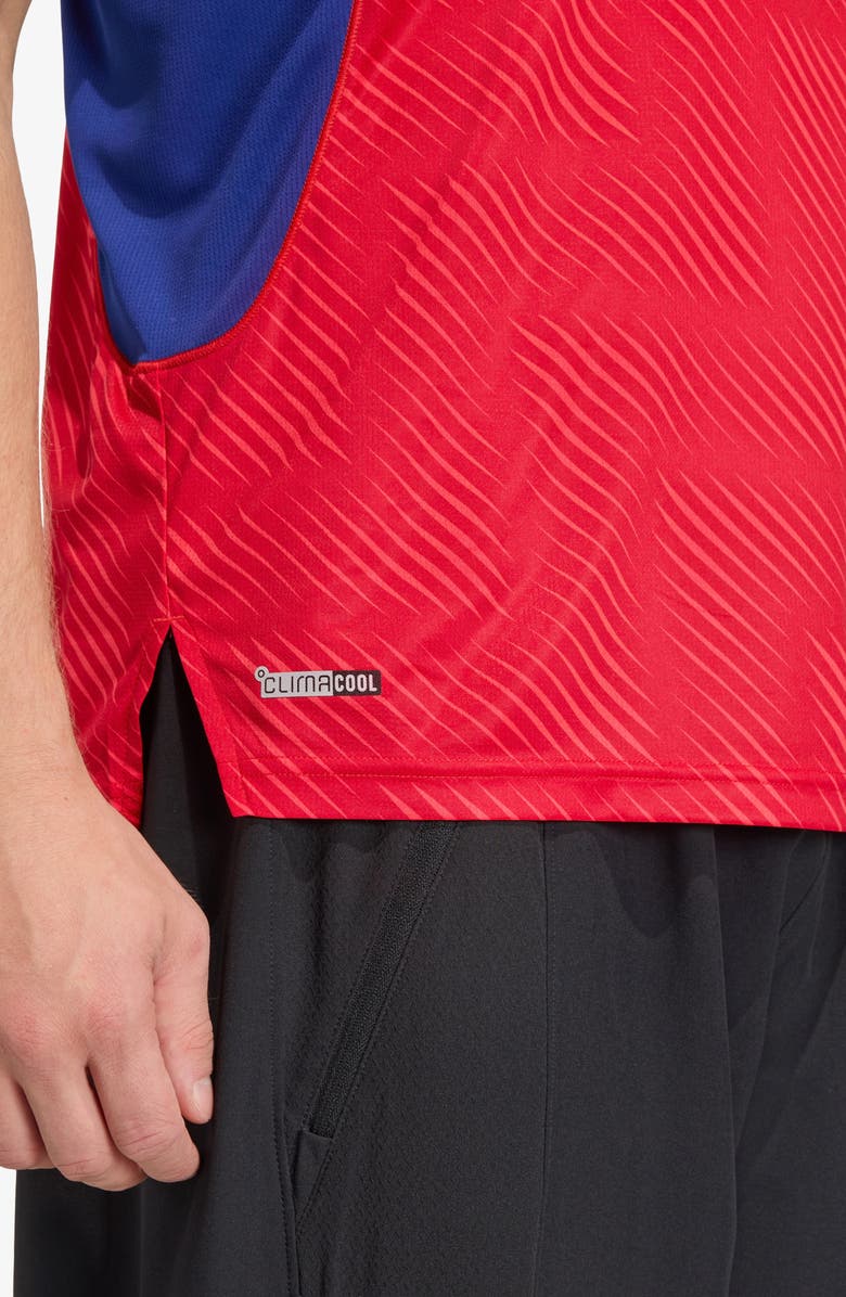 adidas FIFA World Cup 26<sup>™</sup> T-Shirt, Alternate, color, Pure Ruby/ Mystery Ink/ Print