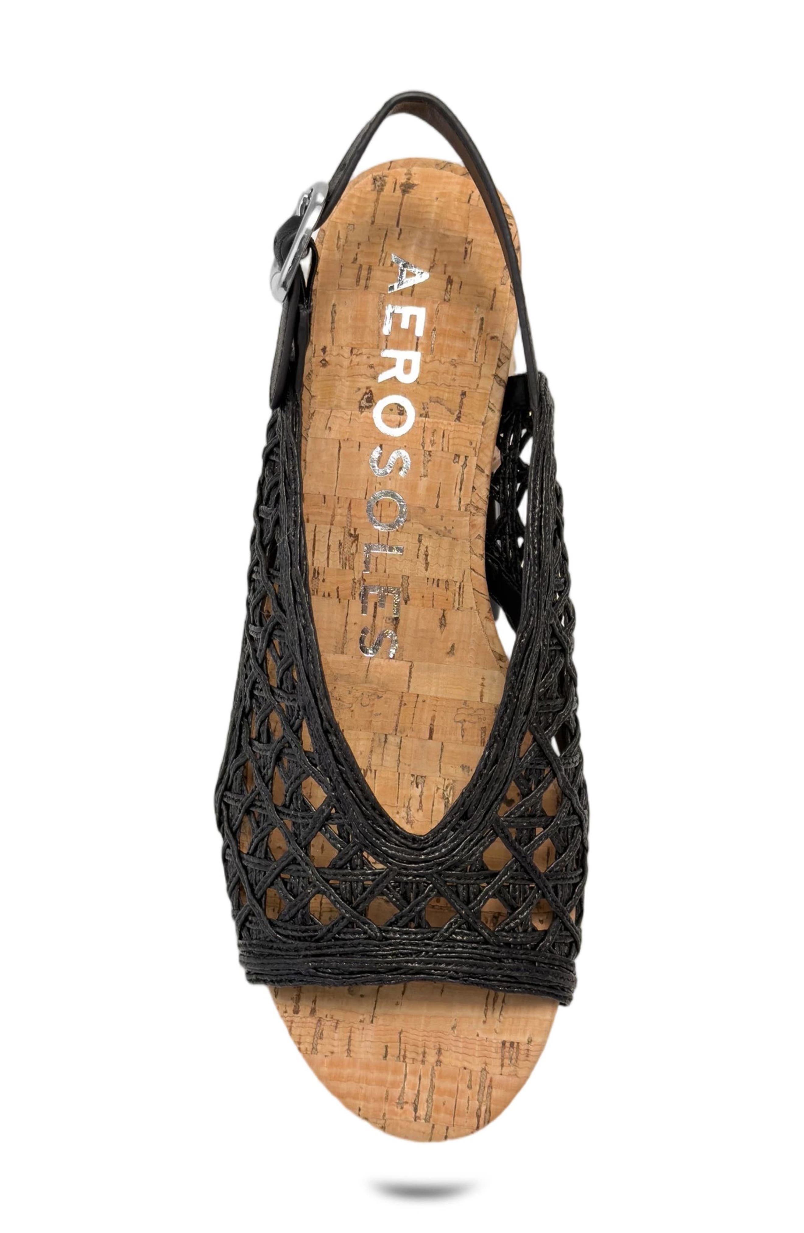 Clora Slingback Platform Sandal, Alternate, color, BLACK RAFFIA