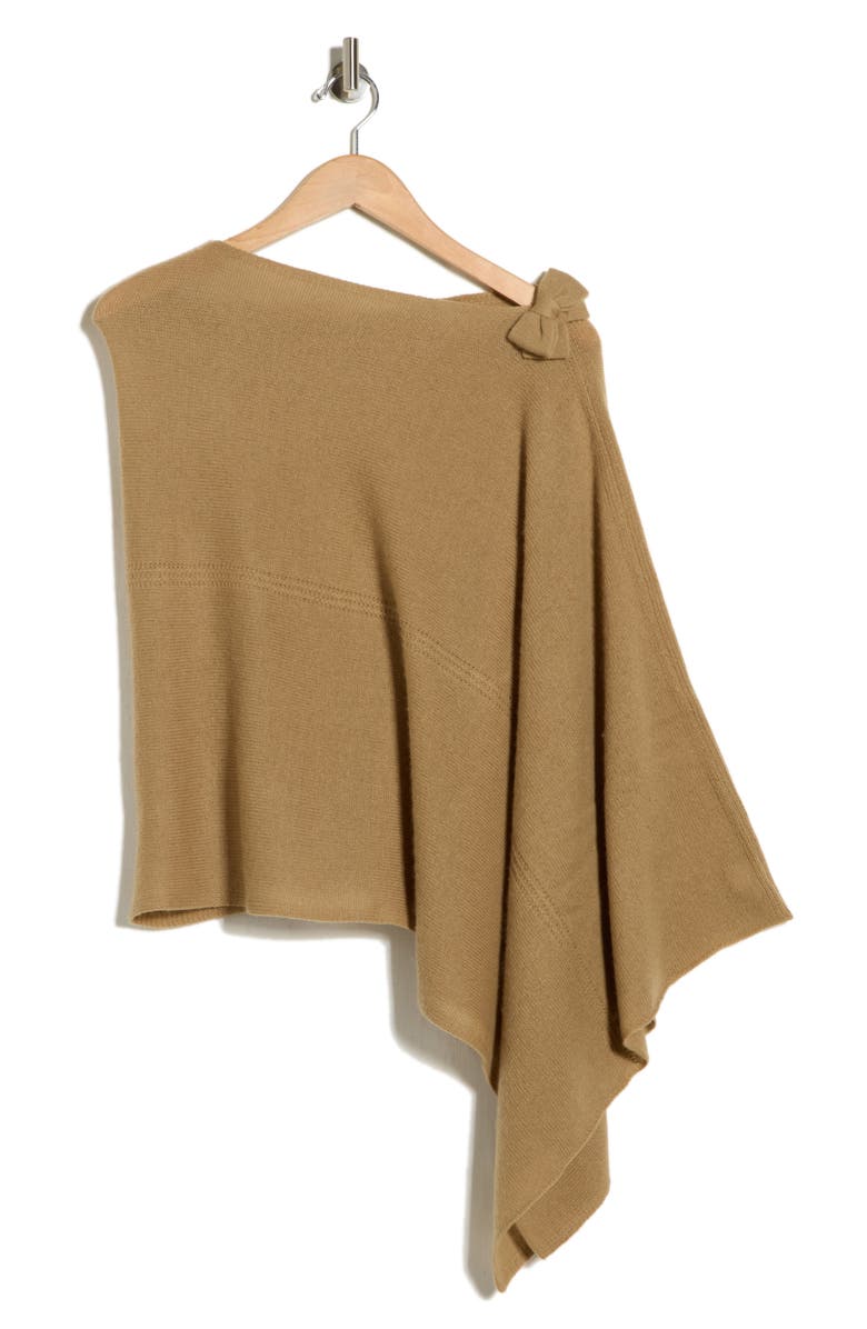 Portolano Cashmere Bow Poncho, Alternate, color, Incense