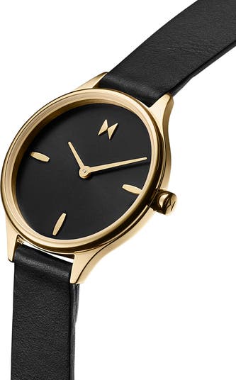 Reina Leather Strap Watch, 30mm