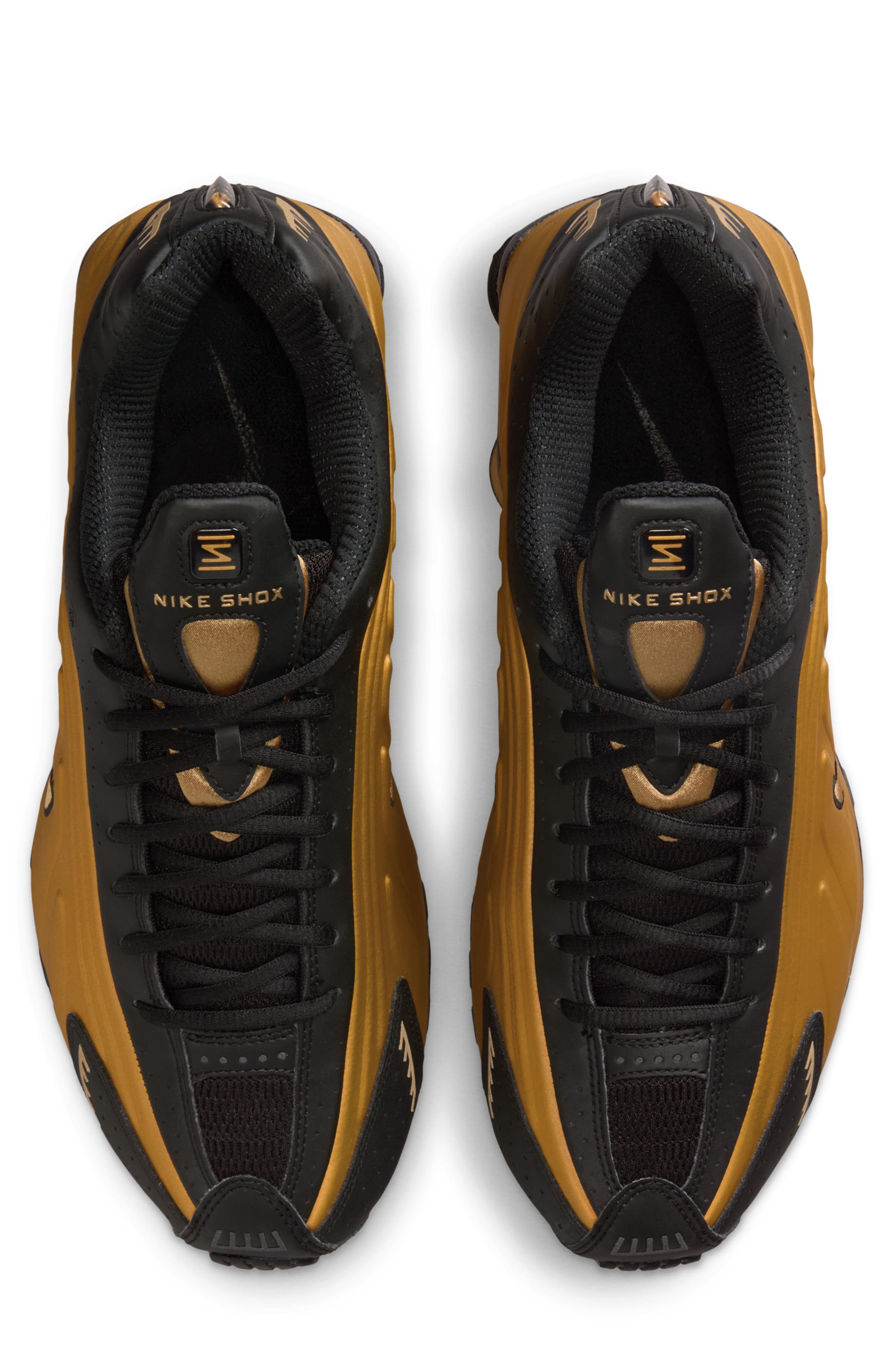 Nike Shox R4 Sneaker, Alternate, color, Metallic Gold/ Black