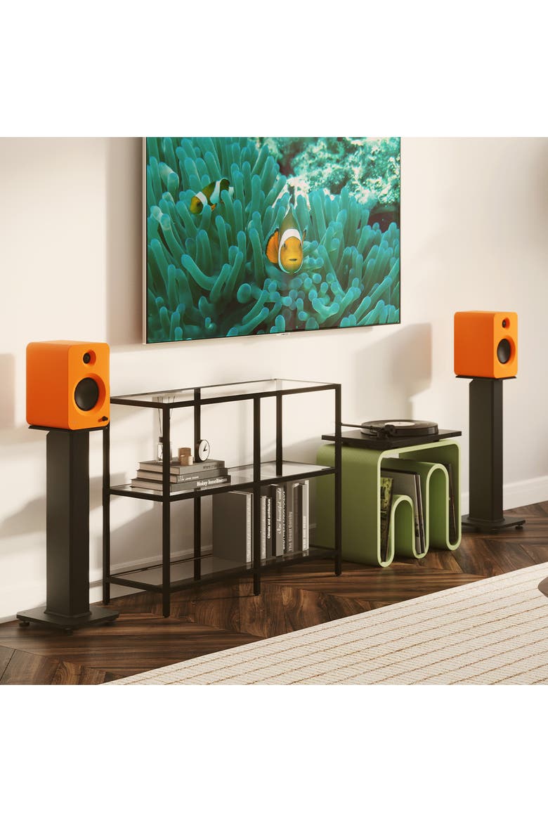 SX30 30" Fillable Speaker Stands with Isolation Feet - Pair, Alternate, color, Black