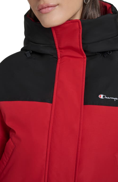 Champion Crop Ski Bomber Jacket In Red