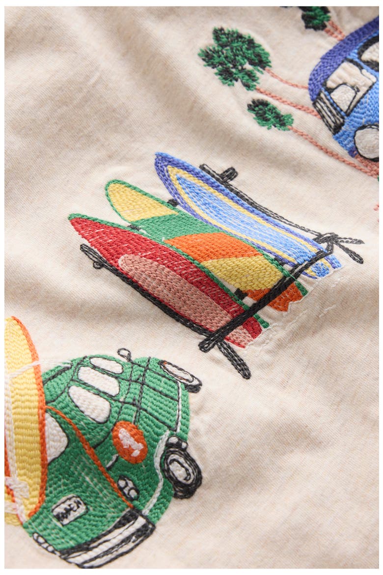 Kids' Linear Stitch T-Shirt, Alternate, color, OATMEAL MARL HOLIDAY