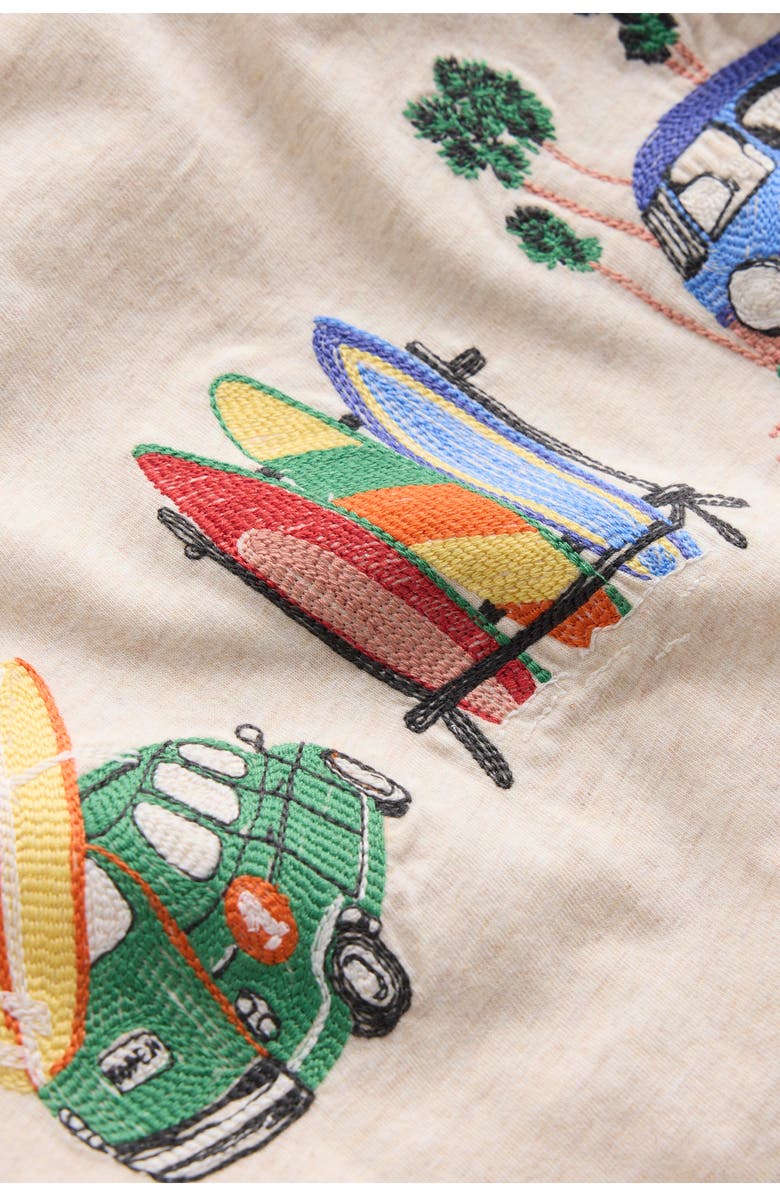 Mini Boden Kids' Linear Stitch T-Shirt, Alternate, color, Oatmeal Marl Holiday