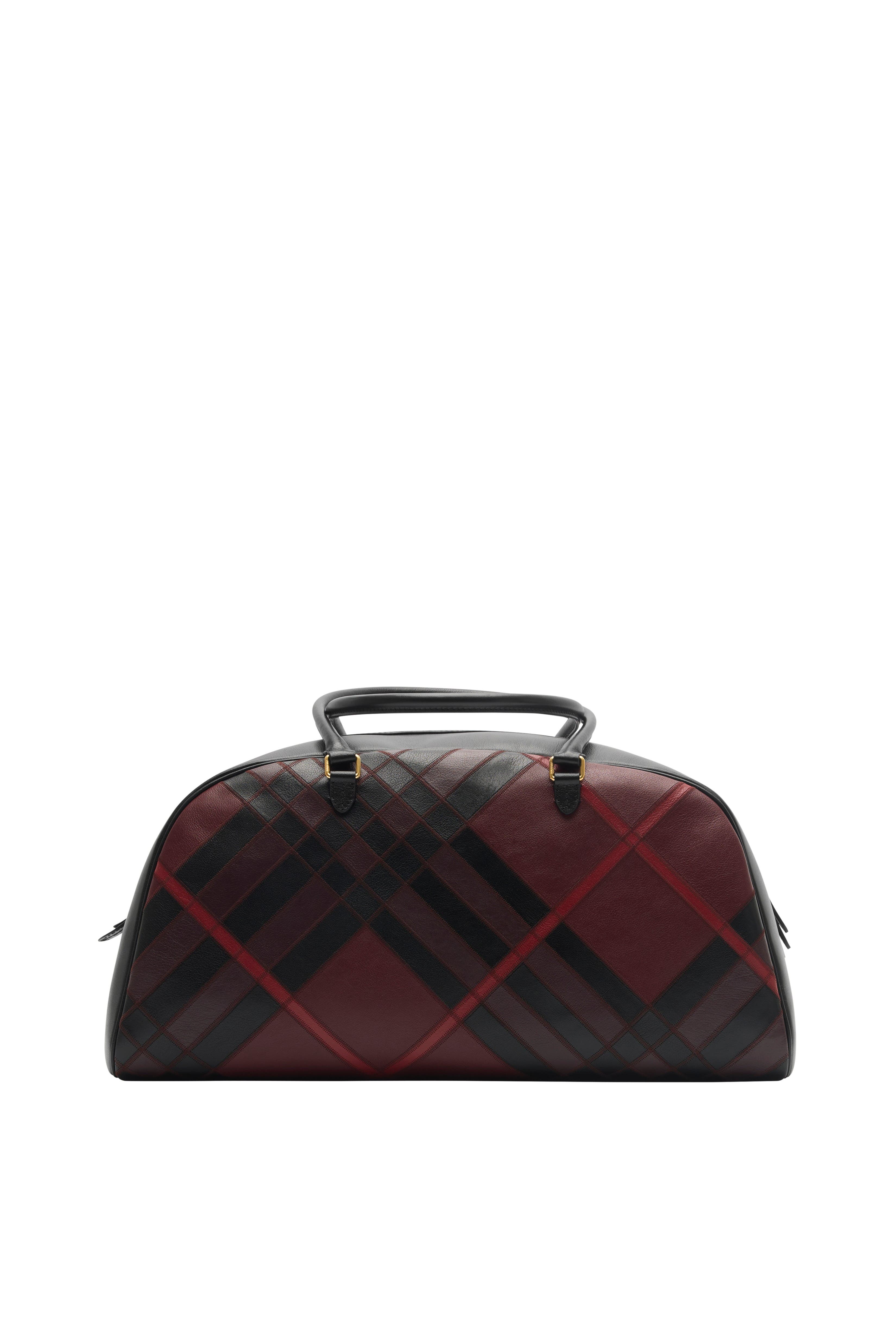 Burberry Extra Large Highlands Bowling Bag, Alternate, color, Fig Purple