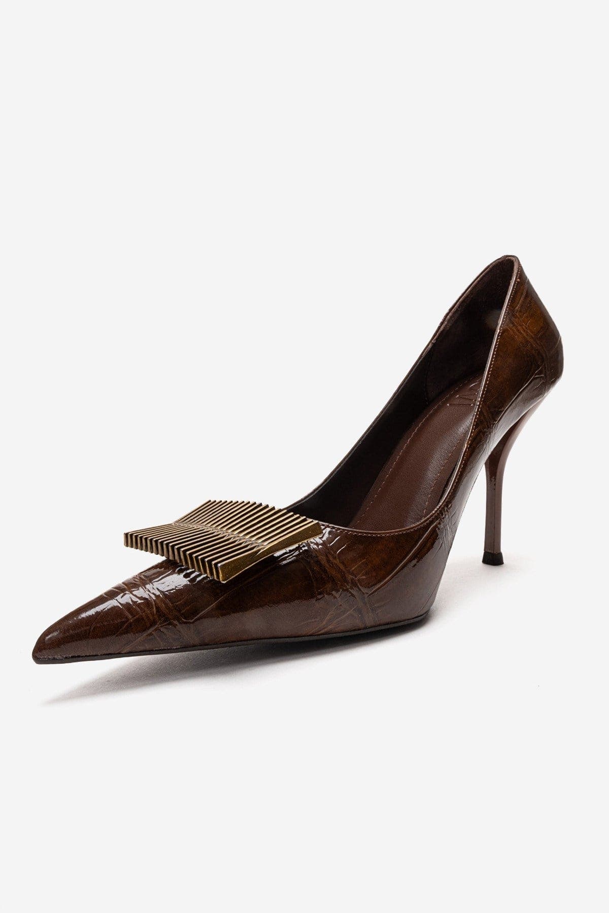 Dexen Stiletto Pump, Alternate, color, Brown Print