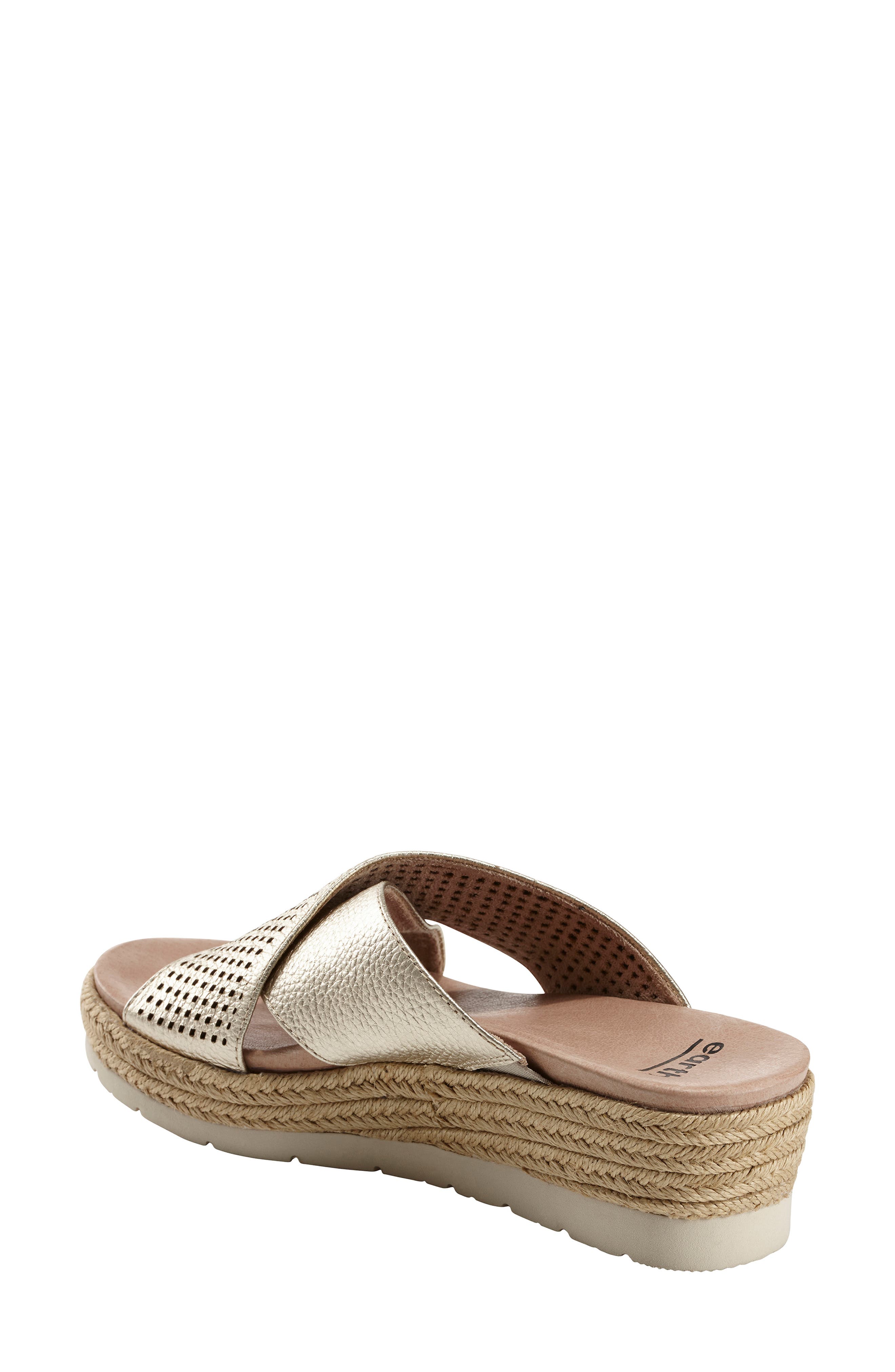Marigold Espadrille Slide Sandal, Alternate, color, GOLD METALLIC LEATHER