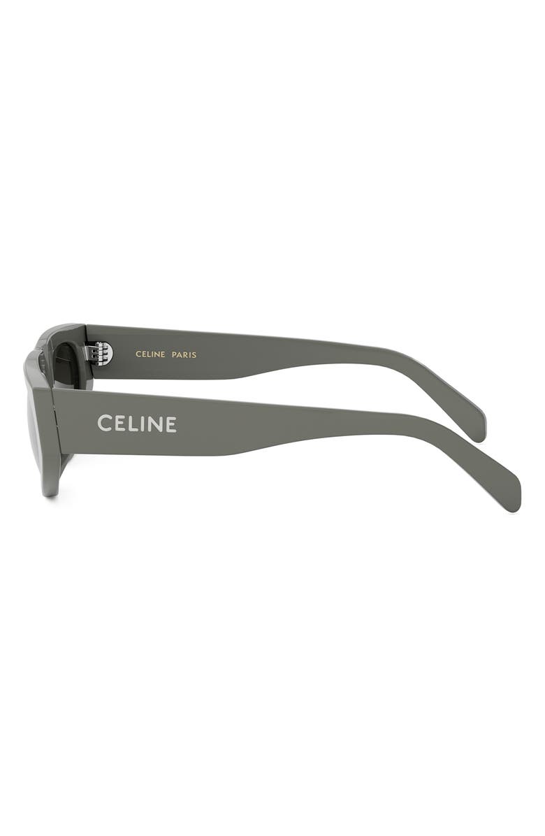 CELINE Monochroms 55mm Geometric Sunglasses, Alternate, color, Shiny Light Green / Smoke