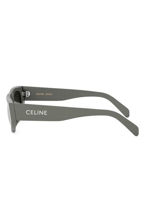 Celine Monochroms Smoke Geometric Ladies Sunglasses Cl40315u 93a 55 In Shiny Light Green/smoke