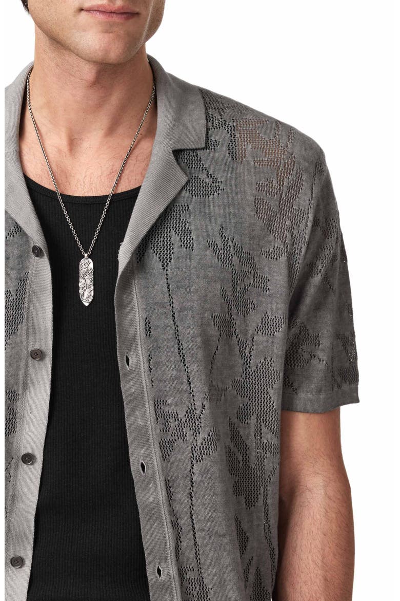 Miguel Pointelle Knit Camp Shirt, Alternate, color, FLAGSTONE GREY