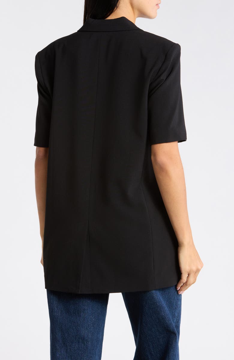 Leith Brooklyn Short Sleeve Blazer, Alternate, color, Black