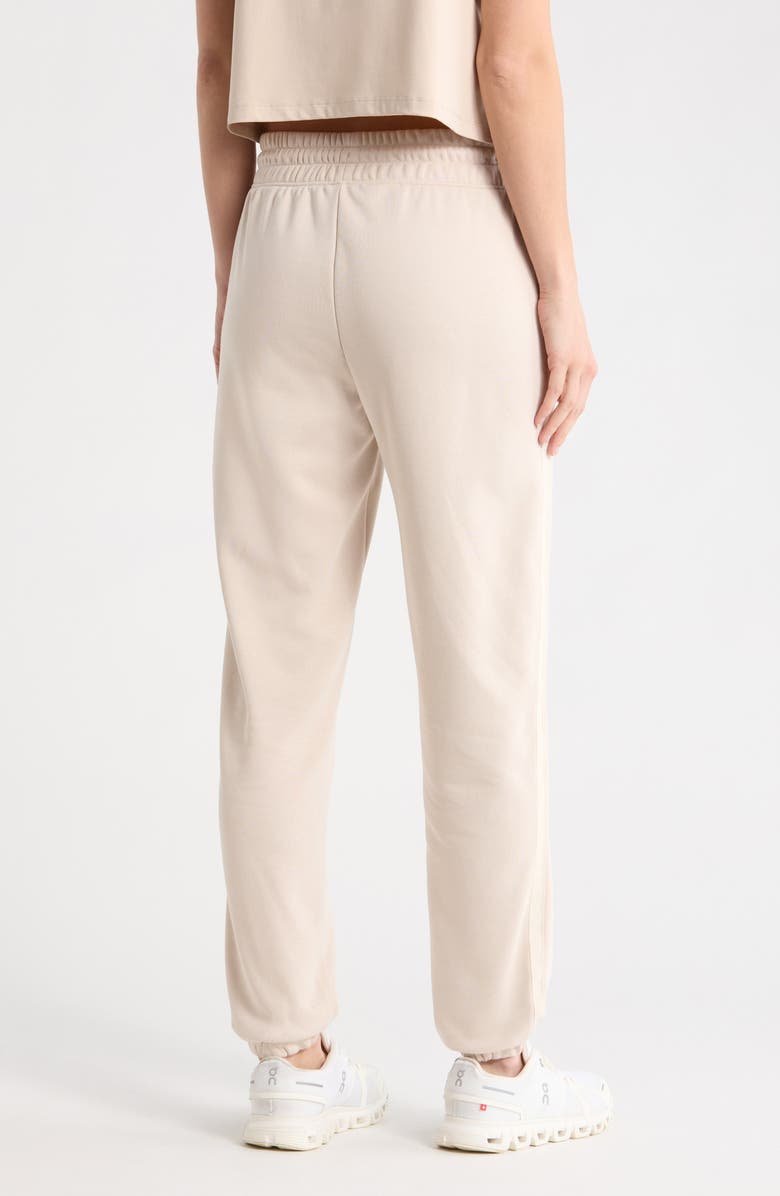90 DEGREE BY REFLEX Stripe French Terry Joggers, Alternate, color, Mist Sand-White Dove