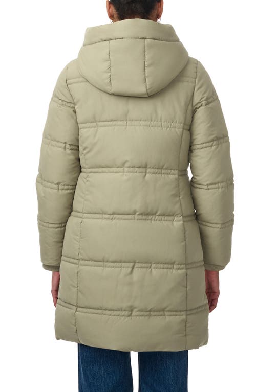 Bernardo Minimalist Double Needle Stitched Puffer Coat In Sage