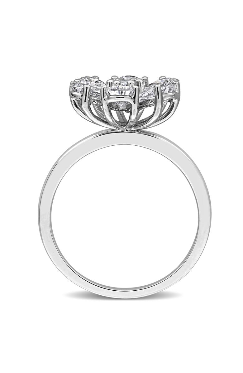 Julianna B. 2-1/10 CTW Lab-Grown Diamond Flower Ring 14k, Alternate, color, White Gold