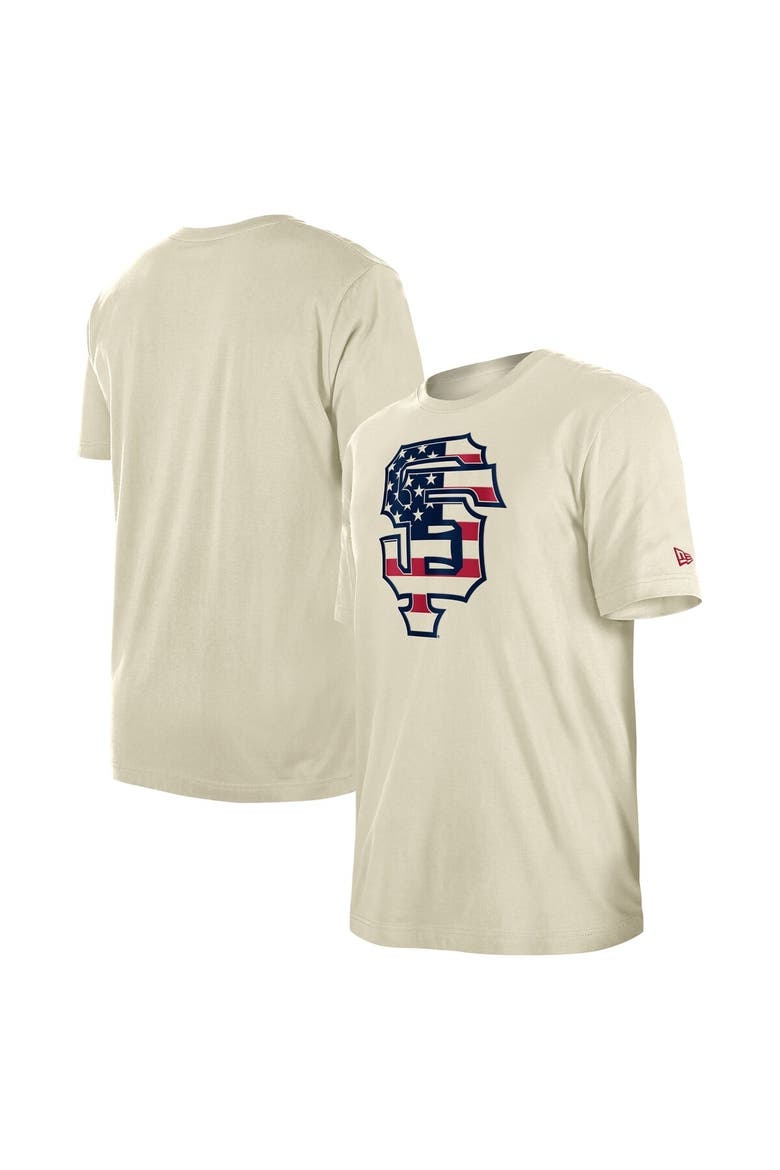 Men's New Era Cream San Francisco Giants Americana Flag Fill T-Shirt, Main, color, Cream