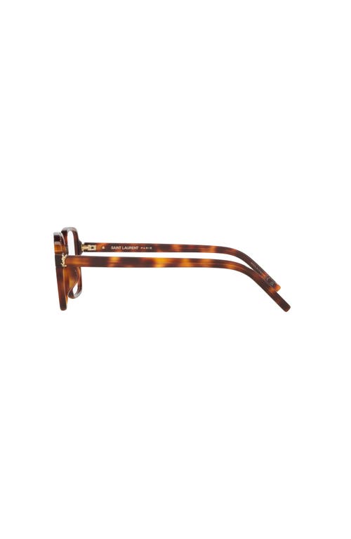 Saint Laurent 54mm Rectangle Optical Glasses In Brown