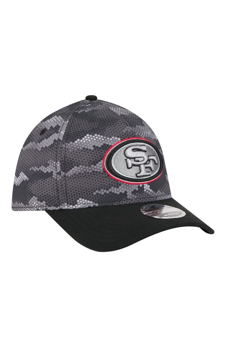New Era Men's New Era Black San Francisco 49ers Camo A-Frame 39THIRTY Flex Hat, Alternate, color, Black