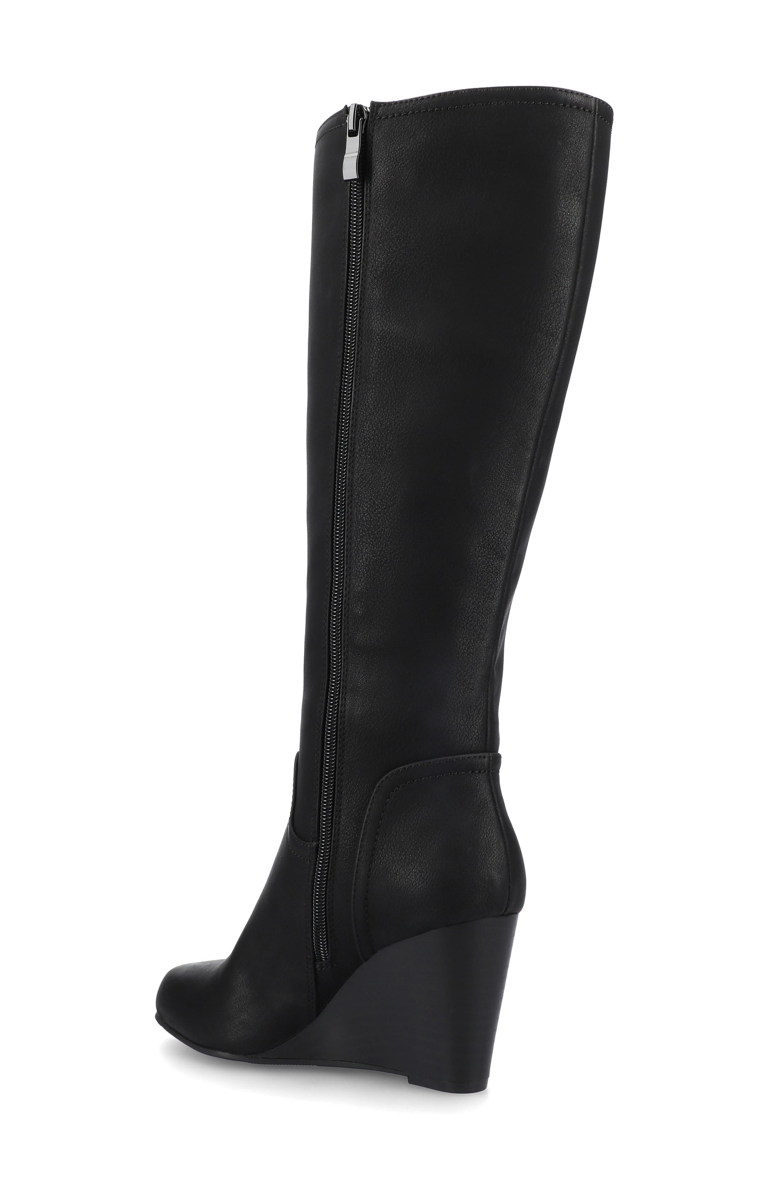 Journee Collection JOURNEE Langly Wedge Heel Tall Boot, Alternate, color, Black