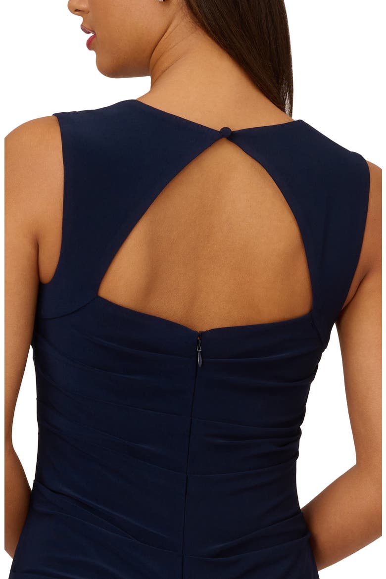 Square Neck Ruched Gown, Alternate, color, MIDNIGHT