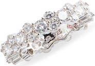 SUZY LEVIAN Sterling Silver Cluster Cubic Zirconia Eternity Band Ring