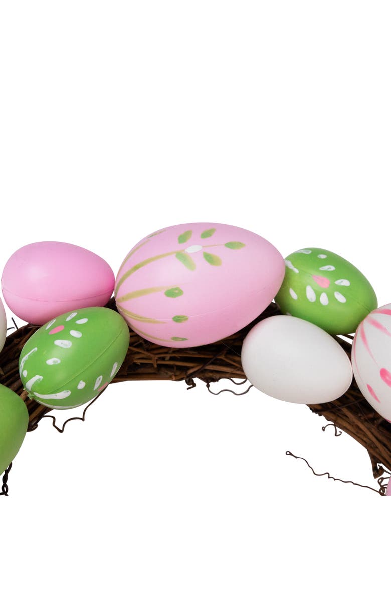 Northlight Easter Egg Grapevine Wreath - 10" - Pink/Green, Alternate, color, Pink