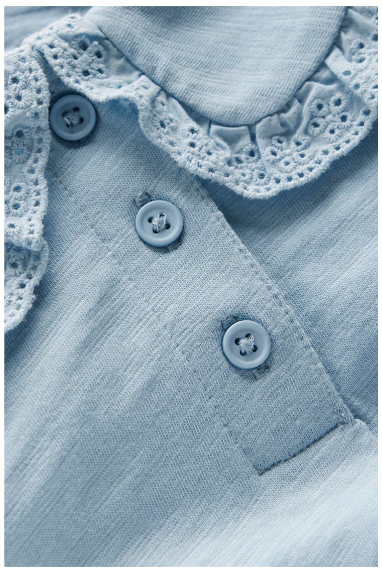 Kids' Cotton Peter Pan Collar Polo, Alternate, color, BLUE