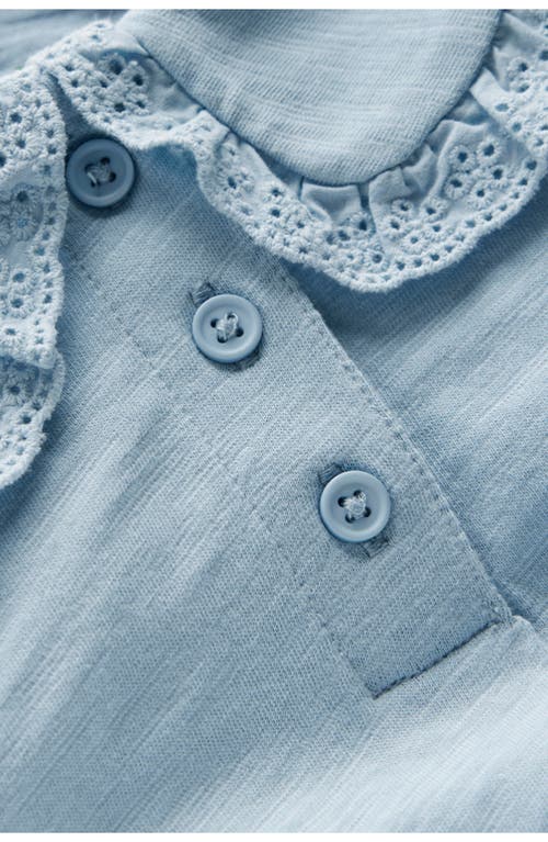 Mini Boden Kids' Cotton Peter Pan Collar Polo In Blue