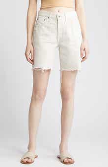 AG Ex-Boyfriend High Waist Raw Hem Denim Shorts