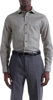 Bugatchi Axel Trim Fit Geo Print Cotton Button-Up Shirt