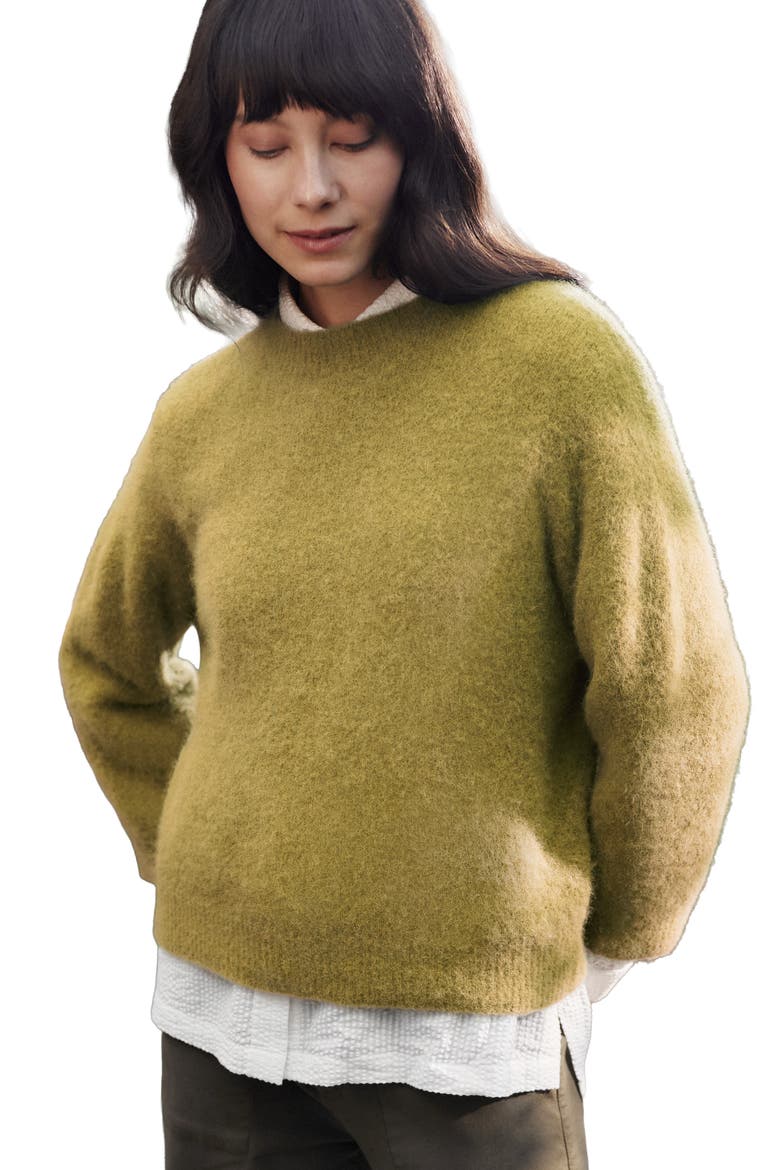 Crew Neck Alpaca Sweater, Main, color, Pistachio