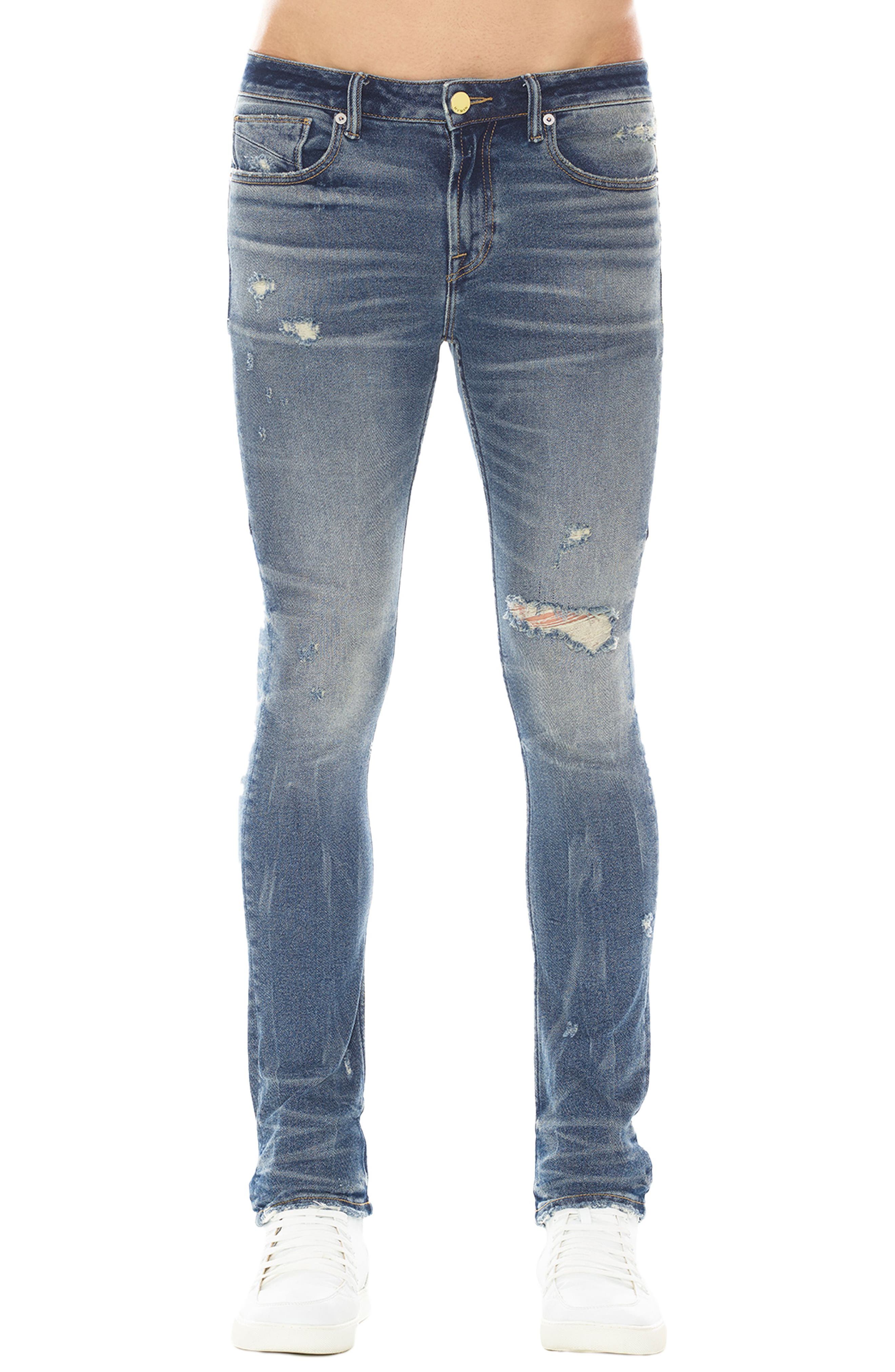 HVMAN Strat Ripped Super Skinny Jeans